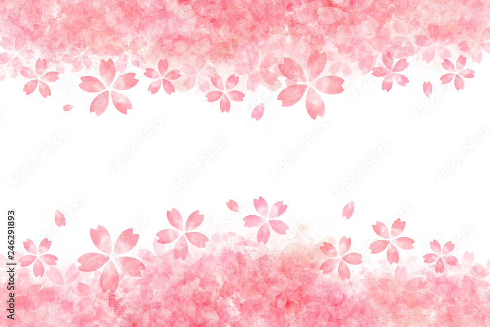 桜 花 春 水彩 背景 桜 花 春 水彩 背景