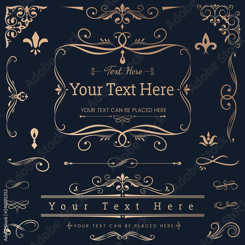 Vintage ornamental design elements