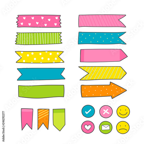 Colorful stationery supplies collection