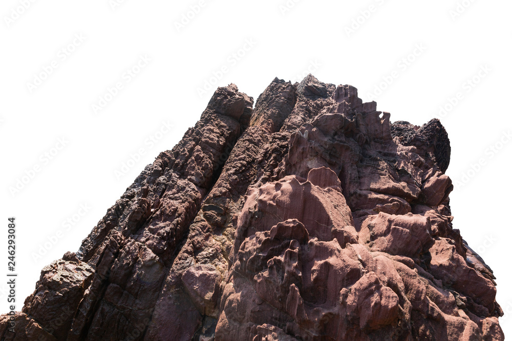 Cliff stone located part of the mountain rock isolated on white background. Cliff stone located part of the mountain rock isolated on white background.