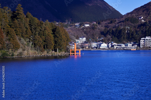 Mount Fuji with Lake Ashi from Hakone.