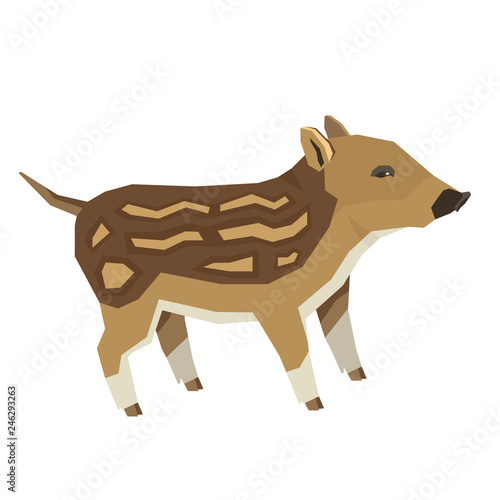 8746639 Wild animals collection Baby Wild Boar Geometric style Isolated object