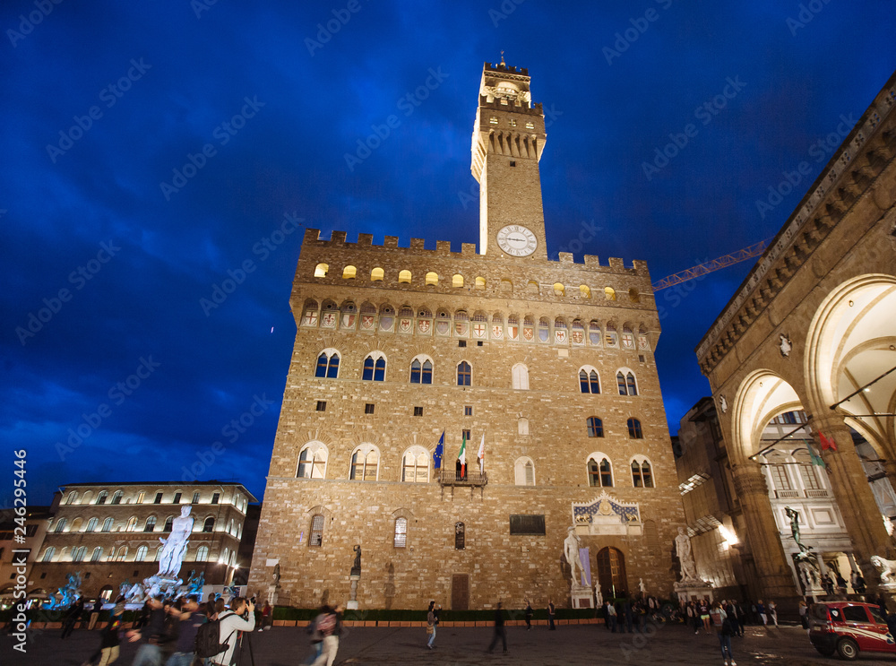 Evening at Palazzo Vecchio in Florence