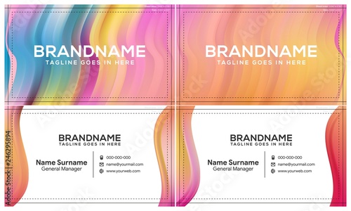 Modern creative and clean business card template, polygon background, flyer design, name card template. Corporate identity with abstract illustration. Vector company style for brandbook
