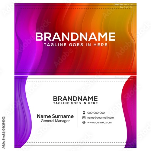 Modern creative and clean business card template, polygon background, flyer design, name card template. Corporate identity with abstract illustration. Vector company style for brandbook