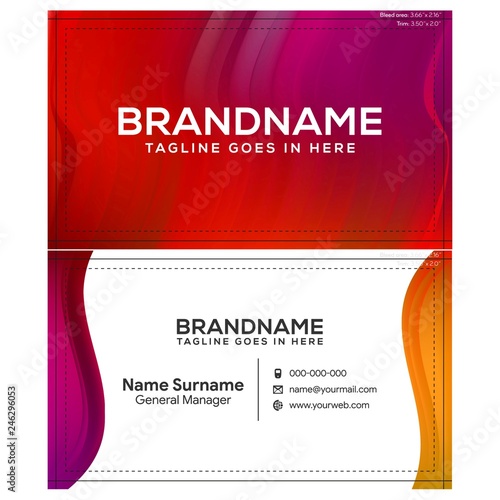 Modern creative and clean business card template, polygon background, flyer design, name card template. Corporate identity with abstract illustration. Vector company style for brandbook