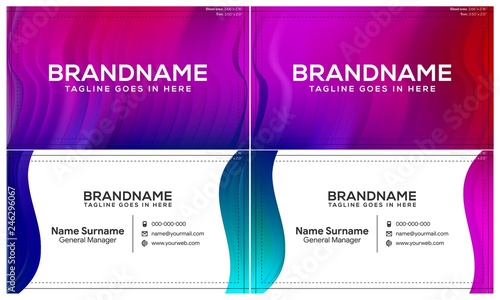 Modern creative and clean business card template, polygon background, flyer design, name card template. Corporate identity with abstract illustration. Vector company style for brandbook