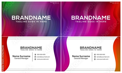 Modern creative and clean business card template, polygon background, flyer design, name card template. Corporate identity with abstract illustration. Vector company style for brandbook