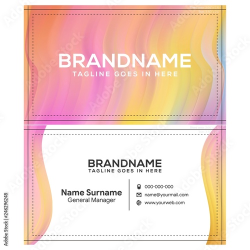Modern creative and clean business card template, polygon background, flyer design, name card template. Corporate identity with abstract illustration. Vector company style for brandbook