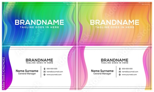 Modern creative and clean business card template, polygon background, flyer design, name card template. Corporate identity with abstract illustration. Vector company style for brandbook