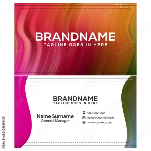 Modern creative and clean business card template, polygon background, flyer design, name card template. Corporate identity with abstract illustration. Vector company style for brandbook