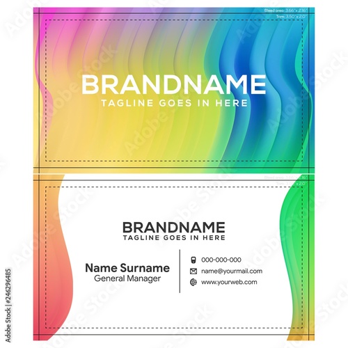 Modern creative and clean business card template, polygon background, flyer design, name card template. Corporate identity with abstract illustration. Vector company style for brandbook