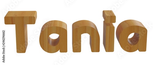 tania in 3d name with wooden texture photo