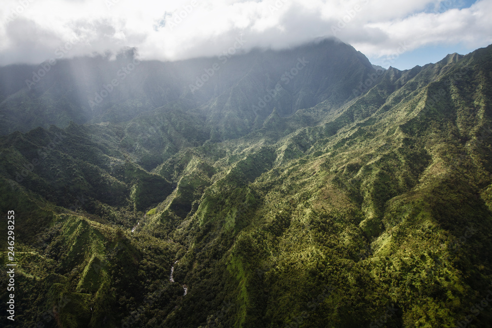 The Heart of Kauai: Aerial view of Mount Waialeale The Heart of Kauai: Aerial view of Mount Waialeale