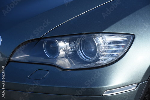 Modern auto headlight ,Car wash  © Laurenx