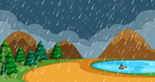 Beach in rainy season