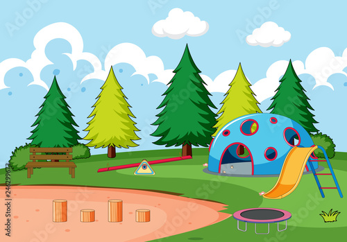 Playground equipment in park