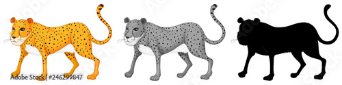 Set of cheetah character