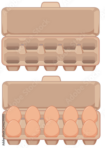 Set of egg in carton