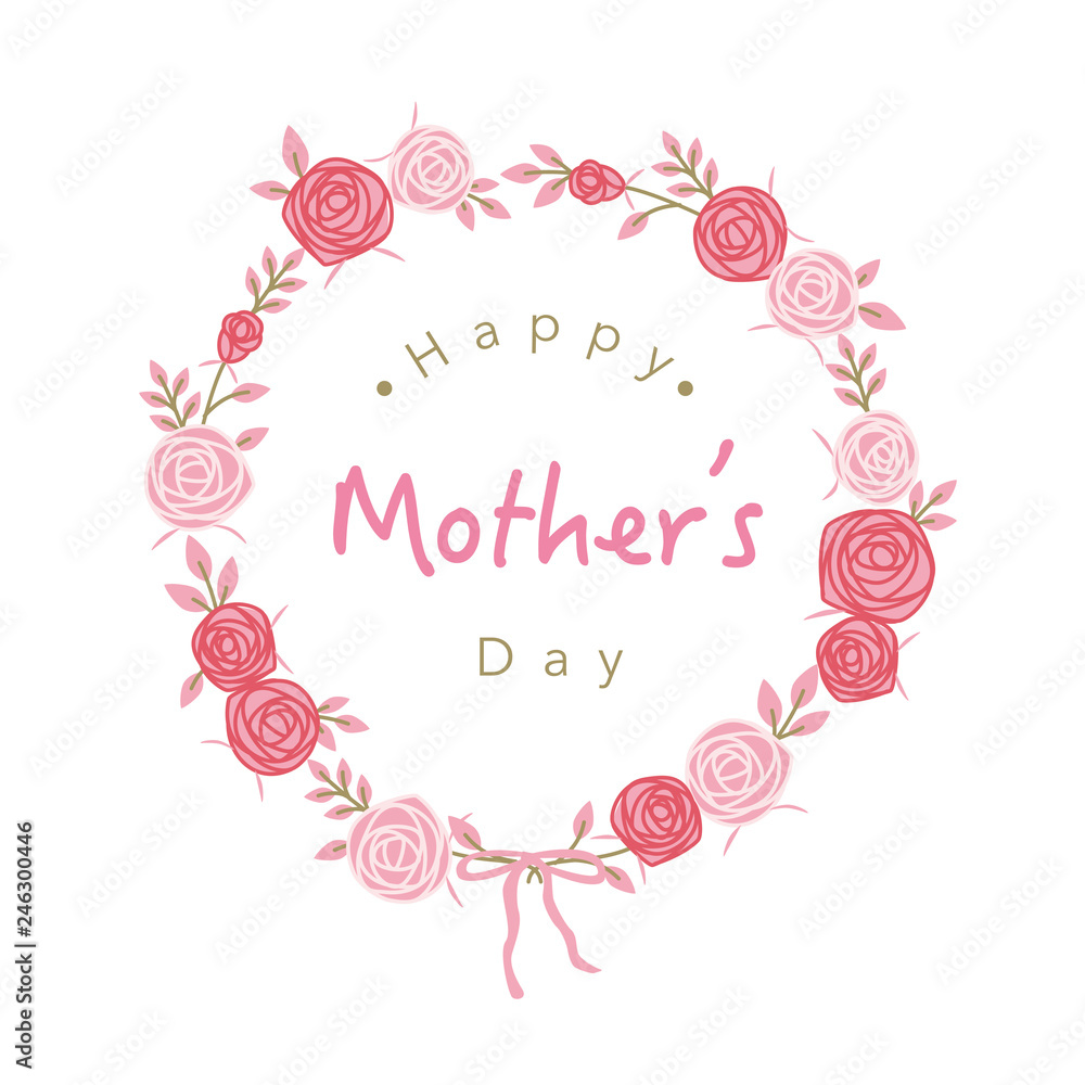 Hand drawn rose flower frame illustration for mother's day Hand drawn rose flower frame illustration for mother's day