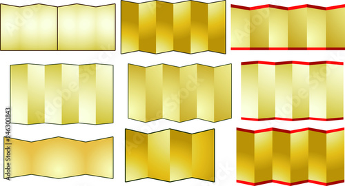 Gold folding screen set