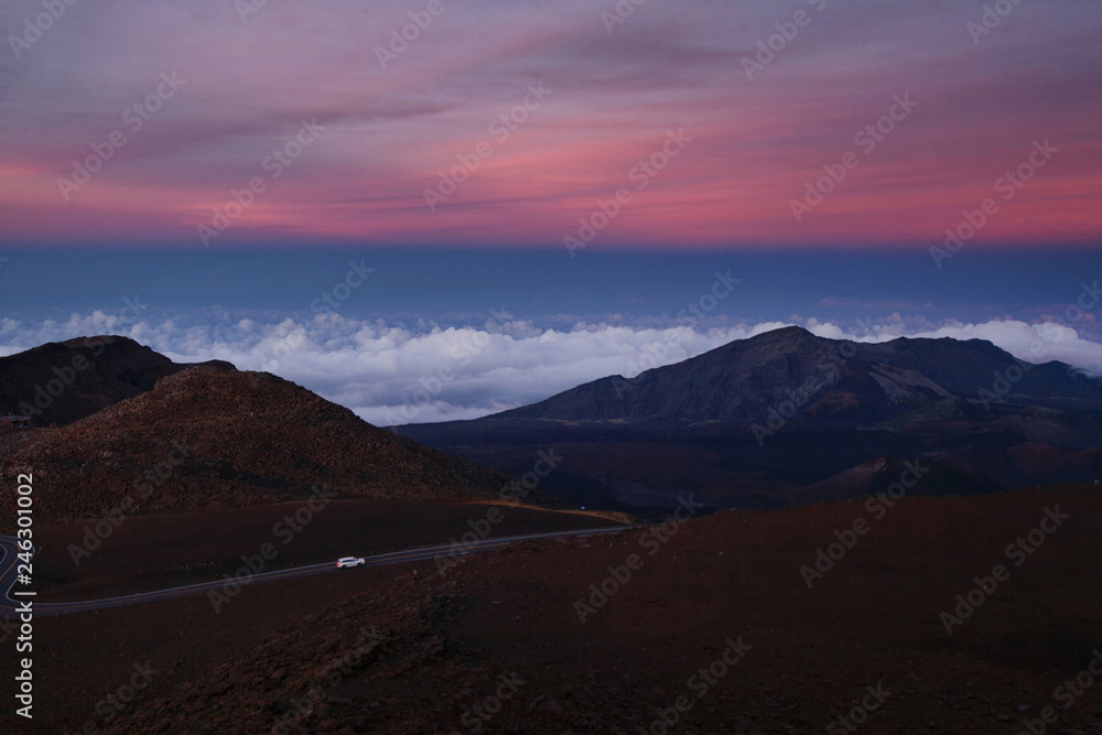  Haleakala Crater during sunset in Maui 