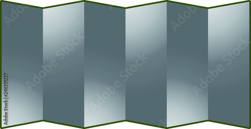 Silver folding screen