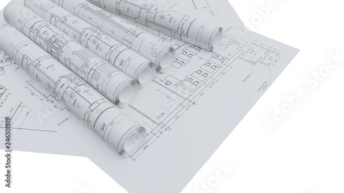 Architectural drawings. Flat and rolled