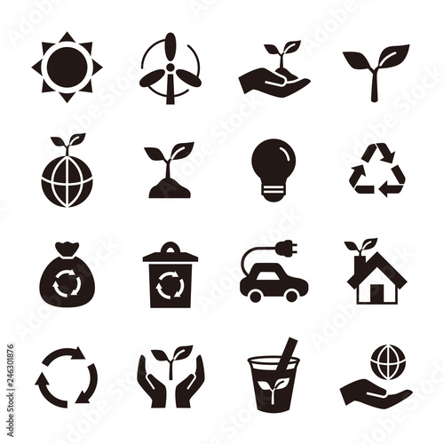 Ecology Eco icon set