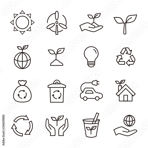 Ecology Eco icon set