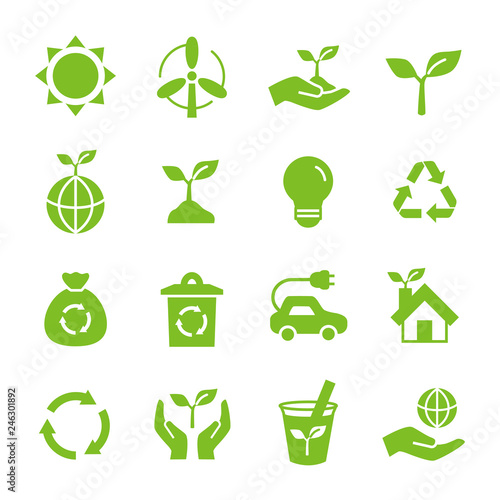 Ecology Eco icon set