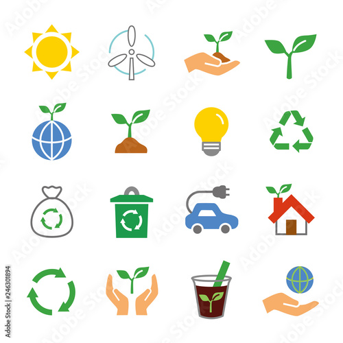 Ecology Eco icon set