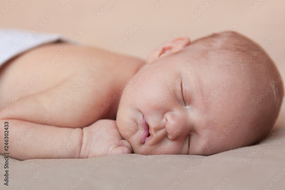 Portrait of cute sleeping newborn girl Portrait of cute sleeping newborn girl