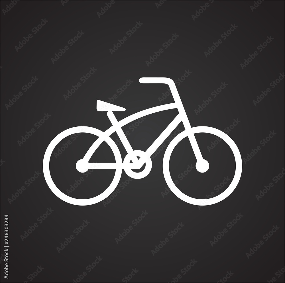Bicycle icon on black background for graphic and web design, Modern simple vector sign. Internet concept. Trendy symbol for website design web button or mobile app Bicycle icon on black background for graphic and web design, Modern simple vector sign. Internet concept. Trendy symbol for website design web button or mobile app