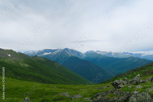 Mountain range scenic view. Altai Mountains, Russia