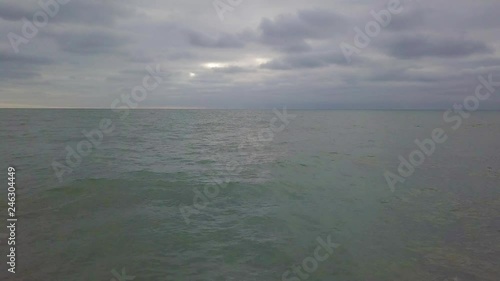 Brighton beach on a winter overcast day photo