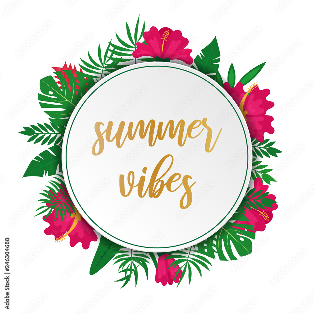 Summer vibes vector background for poster, web page, flyer or greeting card.