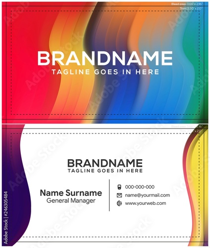 Modern creative and clean business card template, polygon background, flyer design, name card template. Corporate identity with abstract illustration. Vector company style for brandbook