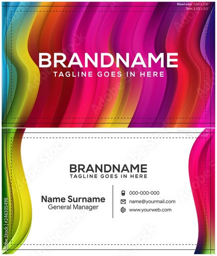 Modern creative and clean business card template, polygon background, flyer design, name card template. Corporate identity with abstract illustration. Vector company style for brandbook