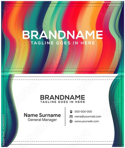 Modern creative and clean business card template, polygon background, flyer design, name card template. Corporate identity with abstract illustration. Vector company style for brandbook