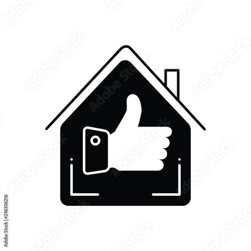Black solid icon for best home 