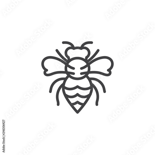 Wasp pests line icon. linear style sign for mobile concept and web design. Wasp insects outline vector icon. Bee Symbol, logo illustration. Pixel perfect vector graphics © alekseyvanin