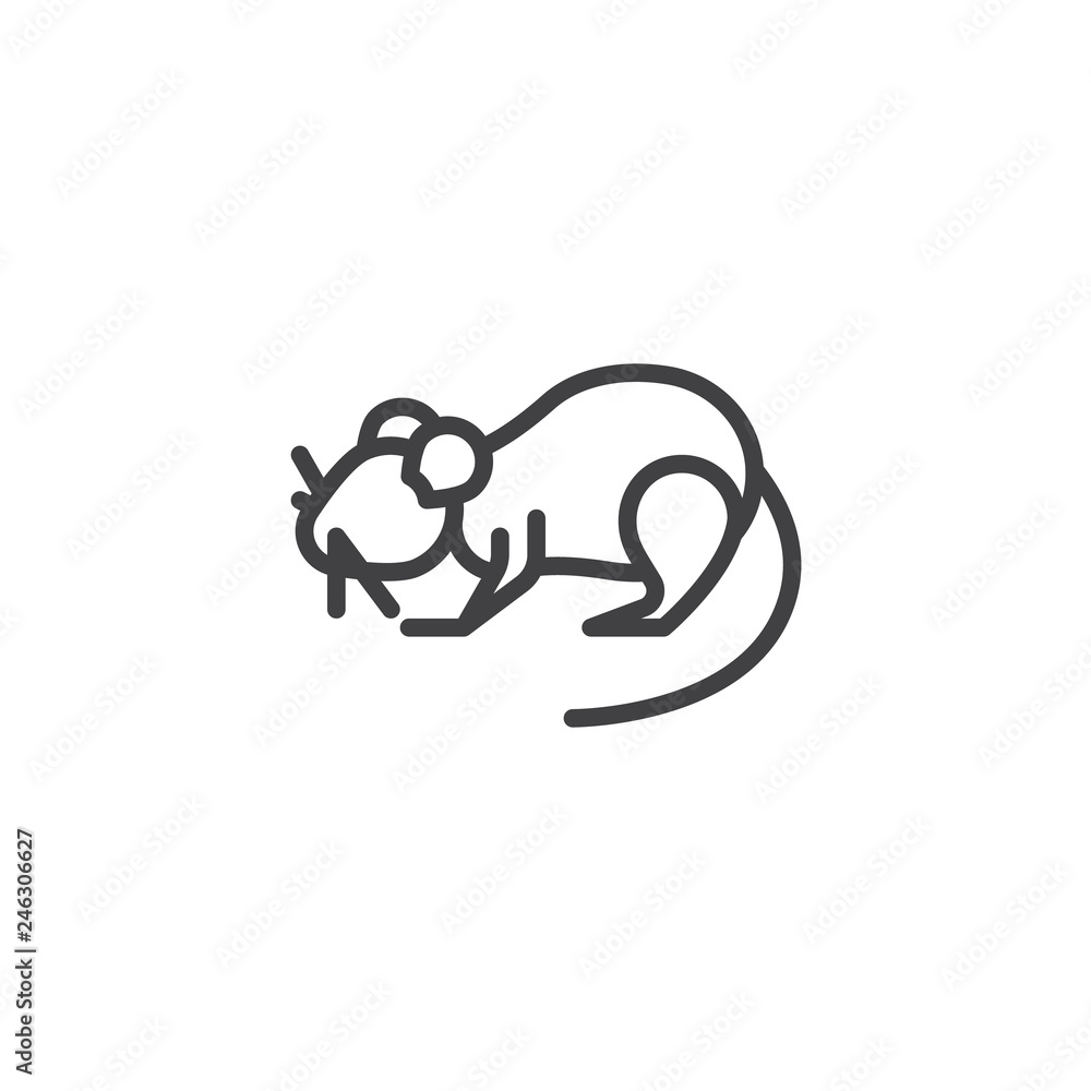 Rat pests line icon. linear style sign for mobile concept and web design. mouse animal outline vector icon. Symbol, logo illustration. Pixel perfect vector graphics Rat pests line icon. linear style sign for mobile concept and web design. mouse animal outline vector icon. Symbol, logo illustration. Pixel perfect vector graphics