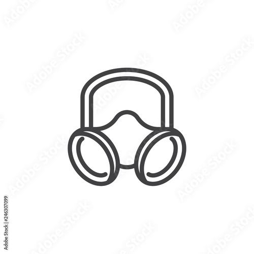 Gas mask line icon. linear style sign for mobile concept and web design. Respirator outline vector icon. Symbol, logo illustration. Pixel perfect vector graphics photo