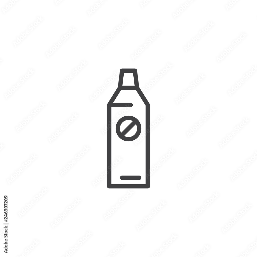 Insect repellent bottle line icon. linear style sign for mobile concept and web design. Pest control spray outline vector icon. Symbol, logo illustration. Pixel perfect vector graphics Insect repellent bottle line icon. linear style sign for mobile concept and web design. Pest control spray outline vector icon. Symbol, logo illustration. Pixel perfect vector graphics