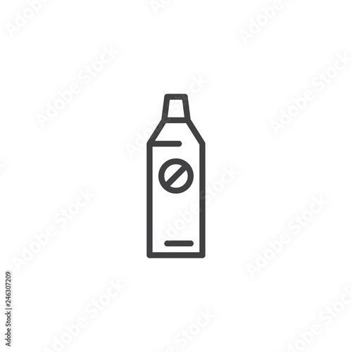 Insect repellent bottle line icon. linear style sign for mobile concept and web design. Pest control spray outline vector icon. Symbol, logo illustration. Pixel perfect vector graphics