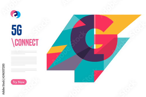 4G fast connection template design. vector illustration