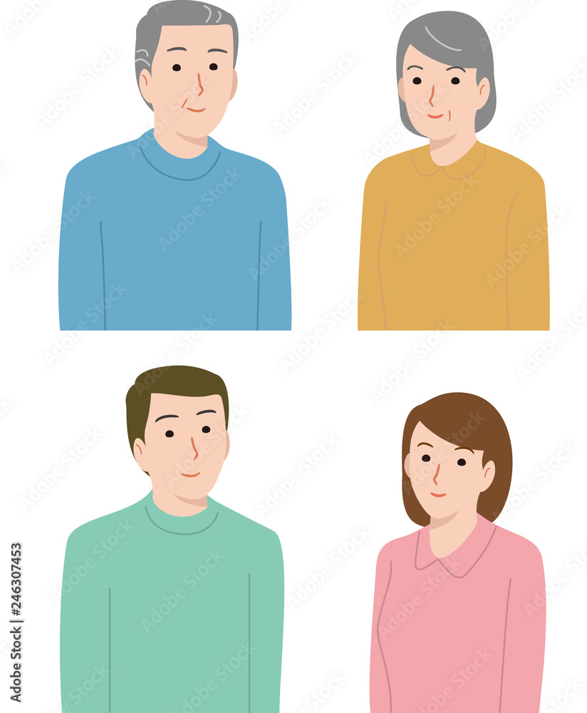 高齢者と中年の夫婦