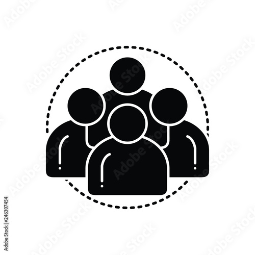 Black solid icon for personas man 