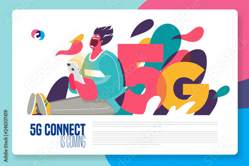 5G connection is coming. vector illustration